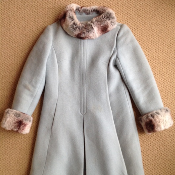 Vintage lined coat with fur trim - Picture 3 of 8